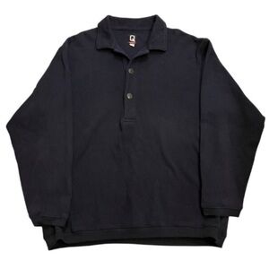 Quicksilver Sweater Men XL Pullover 100% Cotten Blue Button Collar USA 90s Surf